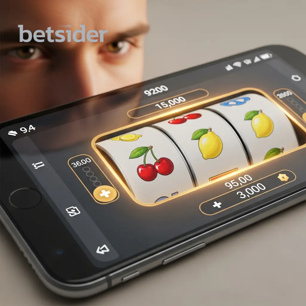 Nahaufnahme eines Online-Spielautomaten auf einem Bildschirm